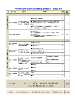 中野区帰宅困難者対策訓練実施支援等業務委託 評価基準表
