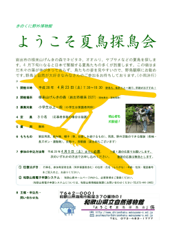 ようこそ夏鳥探鳥会 - 和歌山県立自然博物館