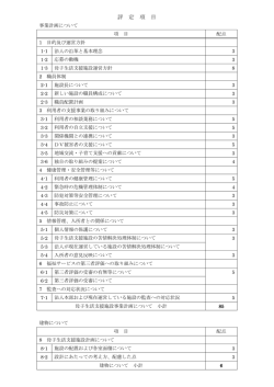 評価基準・配点（HP公表）【 PDFファイル：151.3 KB 】