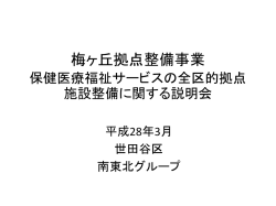 世田谷区梅ヶ丘拠点整備事業 基本設計説明会