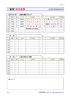 試合結果 - 大阪府軟式野球連盟 交野支部