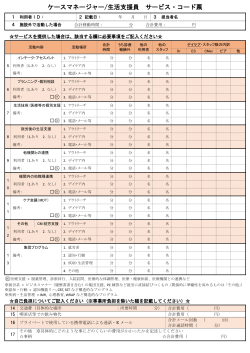 ケースマネージャー/生活支援員 サービス・コード票
