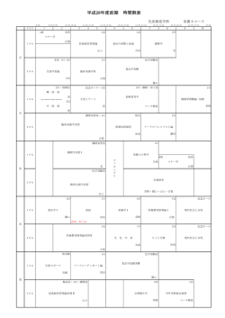 平成28年度前期 時間割表
