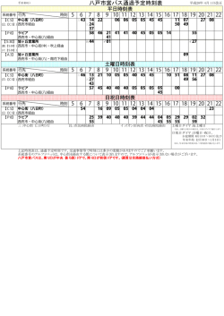 八戸市営バス通過予定時刻表