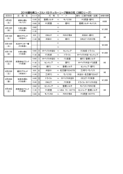 2016愛知県ユース(U-15)サッカーリーグ競技日程（3部Dリーグ）
