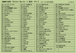 Shop List 【Pocket Marche in 舞洲 -9th