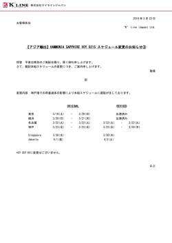 【アジア輸出】HAMMONIA SAPPHIRE VOY.021S