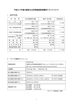 平成29年度大阪府公立学校教員採用選考テストについて