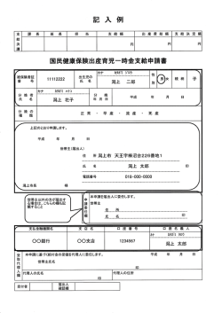 出産育児一時金（記入例）