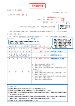 記載例 交付申請書