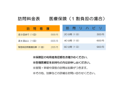医療保険での利用料金表
