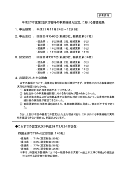 平成27年度第2回「災害時の事業継続力認定