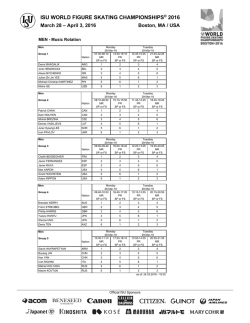ISU WORLD FIGURE SKATING CHAMPIONSHIPS&reg; 2016
