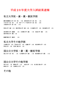 平成 28年度大学入試結果速報