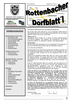 Inhaltsverzeichnis - gemeinde rottenbach
