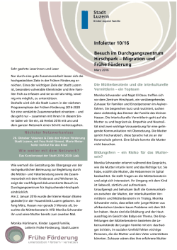 Infoletter 10/16 Besuch im Durchgangszentrum