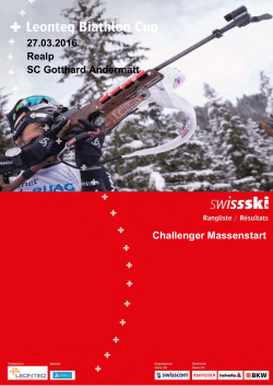 Die komplette Rangliste der Challenger  - Swiss-Ski