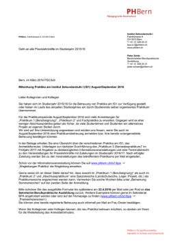Informationsbrief vom 22.3.16