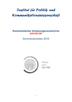 Kommentiertes Vorlesungsverzeichnis SoSe 2016
