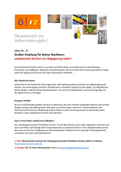 Idee Nr. 4 - &Ouml;kumenisch ins Reformationsjahr!