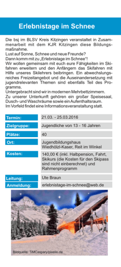 Erlebnistage im Schnee