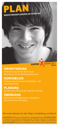Infokarte PLAN - Jugendwerkstatt Hanau