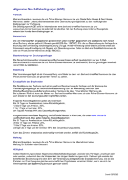 AGB - Bed & Breakfast Hannover