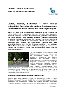 Laufen, Walken, Radfahren – Novo Nordisk unterstützt