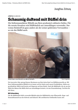 Jungfrau Zeitung - Schaumig duftend mit Büffel drin