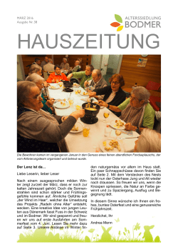 hauszeitung - Alterssiedlung Bodmer Chur