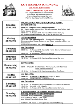 gottesdienstordnung - Pfarre Schwarzach