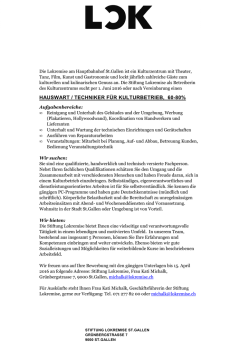 hauswart / techniker f&uuml;r kulturbetrieb, 60-80%