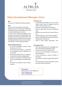 Sales Development Manager (m/w)