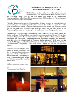 Litürgische Nacht mit Br. G. Perse 28.10.16