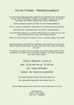 Ich bin Frieden - Meditationsabend