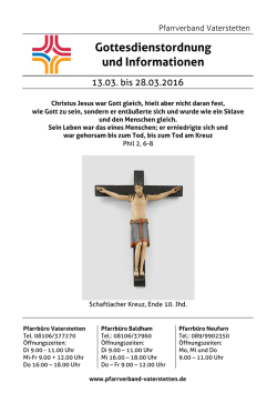 Gottesdienstordnung und Informationen