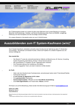 Ausbildung zum IT-System-Kaufmann (m/w)