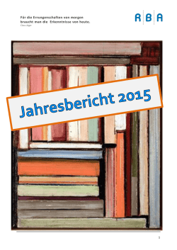 Jahresbericht 2015 - Regionalbibliothek Affoltern