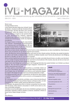 Ivl Magazin 2_2016_ivl Magazin - Interessenvertretung der
