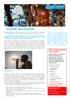 wasser und hygiene - UNICEF Österreich