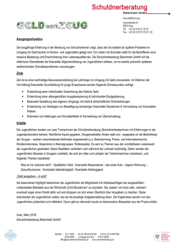 GELDwerkZEUG_Lehrlingsworkshop Projektbeschreibung 2016