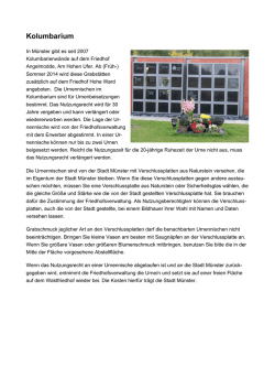 Infoblatt zur Urnennische im Kolumbarium