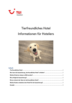 Informationen f&uuml;r Hoteliers