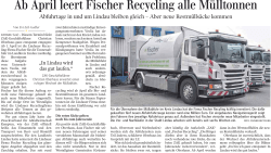 Ab April leert Fischer Recycling alle Mülltonnen