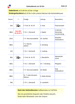 Gottesdienstplan