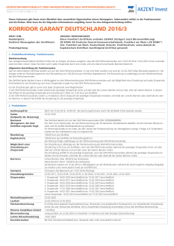 koRRIDoR gARAnt DEutSchlAnD 2016/3
