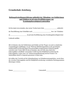 Haftungsfreistellungserkl&auml;rung