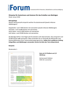 Hinweise f&uuml;r Autorinnen und Autoren f&uuml;r das Erstellen von