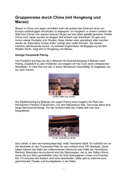 Gruppenreise durch China (mit Hongkong und Macao)
