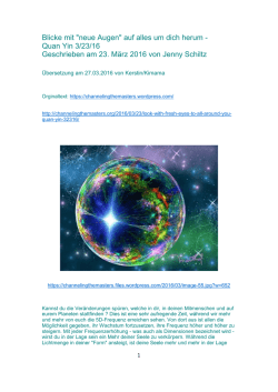 27.03.2016 Quan Yin-Channel durch Jenny Schiltz
